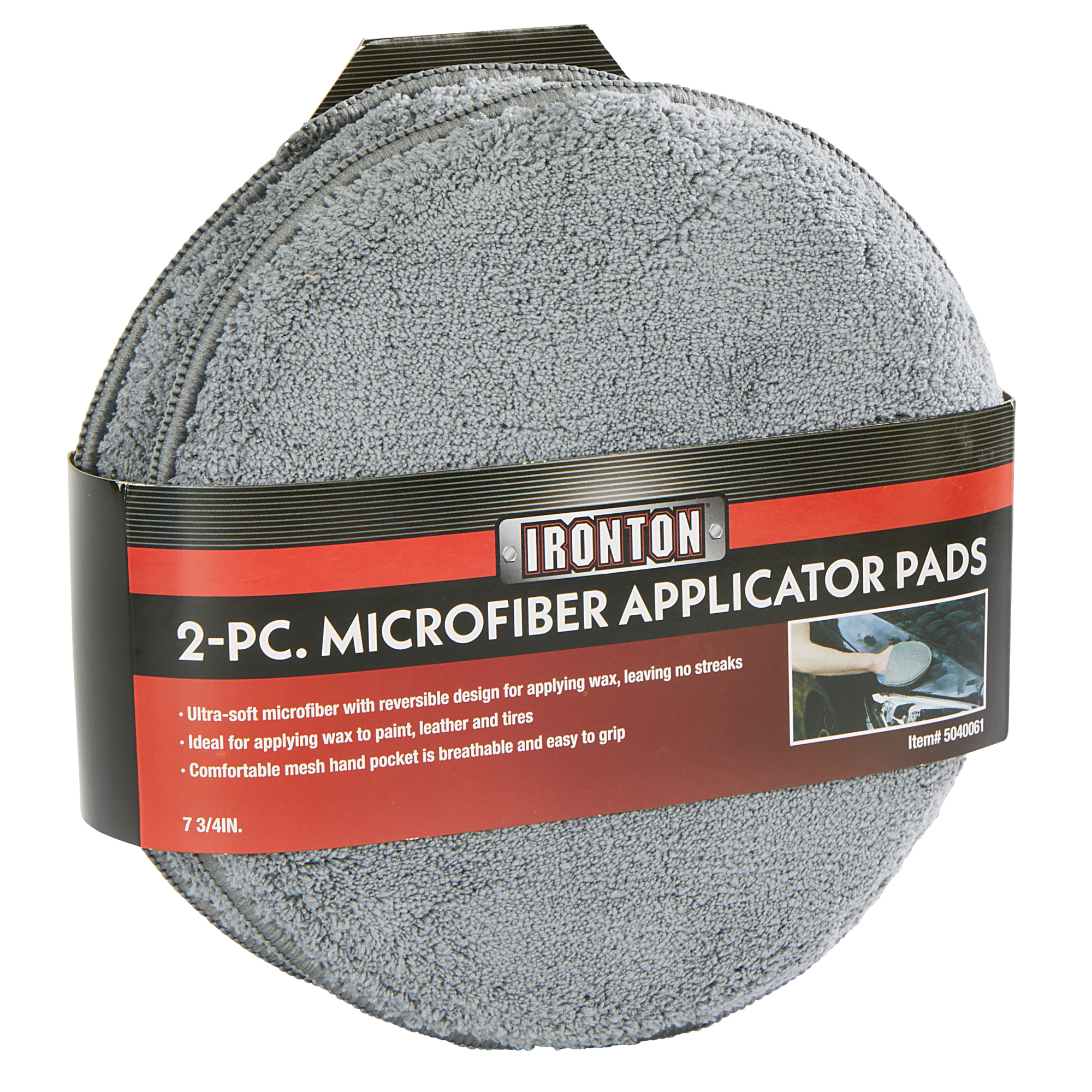 Ironton XL Microfiber Applicator Pads, 2-Pk., 7-3/4in. x 7-3/4in.